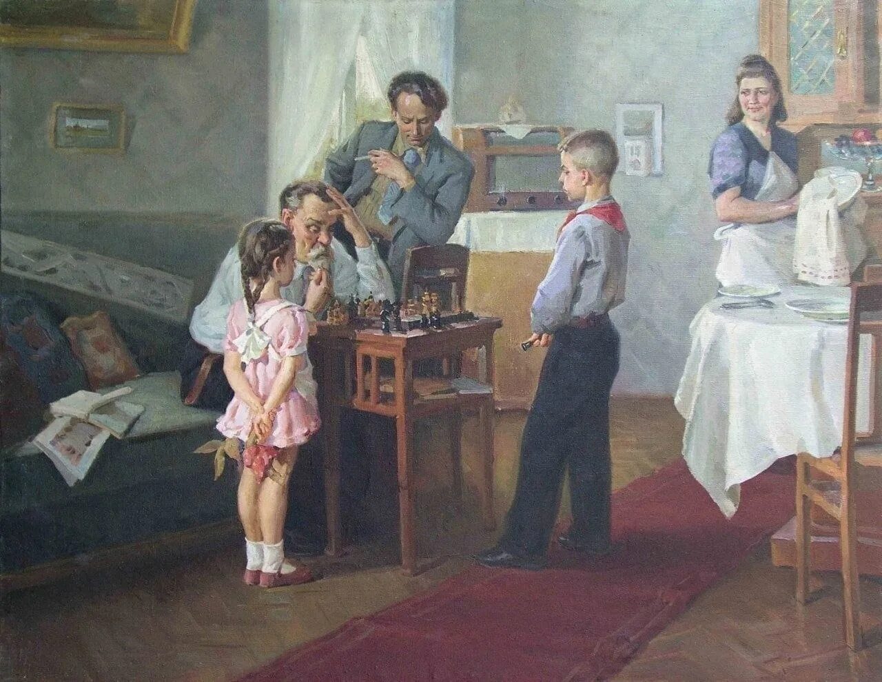 Произведения 1950 года. А.Солодовников "Юный шахматист" (1951).