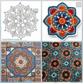 Персидская плитка крючком схема