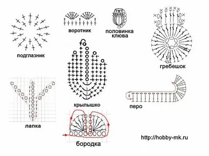 Лапка крючком схема и описание