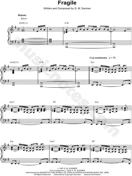 Fragile песня текст. Стинг fragile ноты для фортепиано. sting fragile ноты для фортепиано. fragile ноты. ноты для пианино sting fragile.