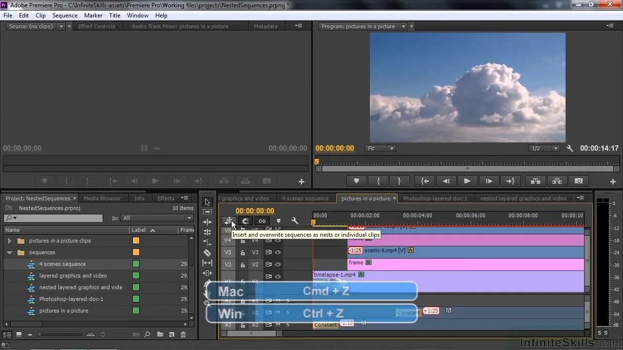 Как сохранить в adobe premiere pro. Nested sequence в Adobe Premiere. Nest в Adobe Premiere. Что такое секвенция в Adobe Premiere. Premiere Pro sequence.