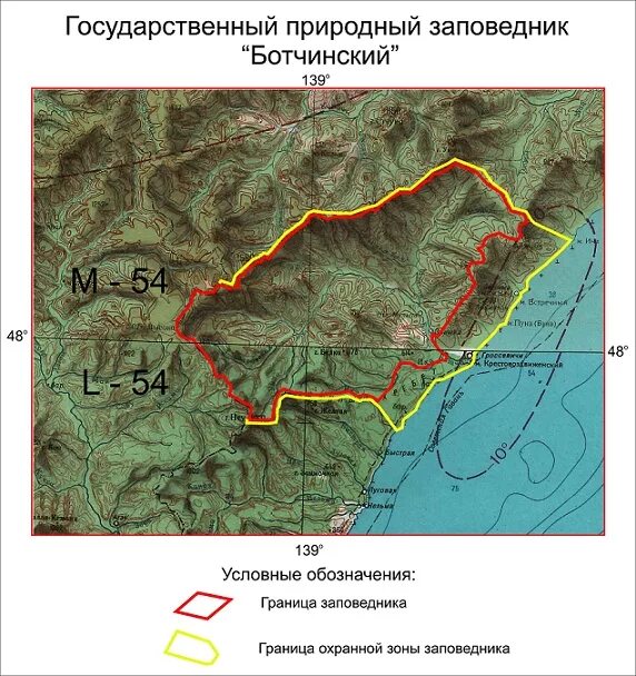 На какой карте находится заповедник