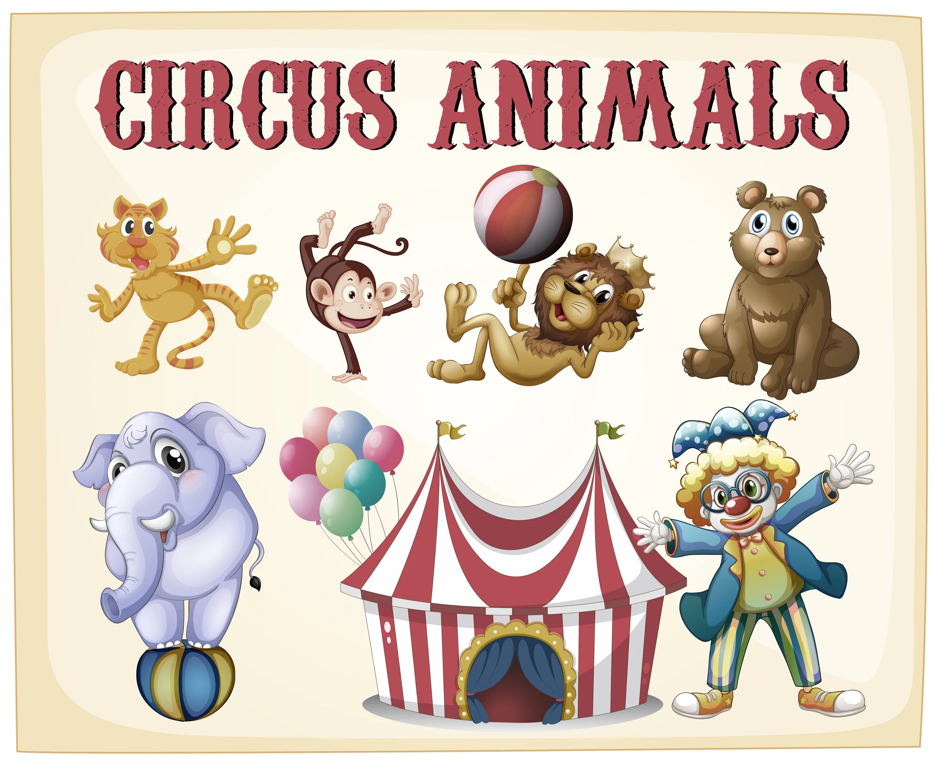 На английском про цирк. Цирковые животные. Цирковые зверюшки. Проект цирковых животных. Цирк иллюстрации.
