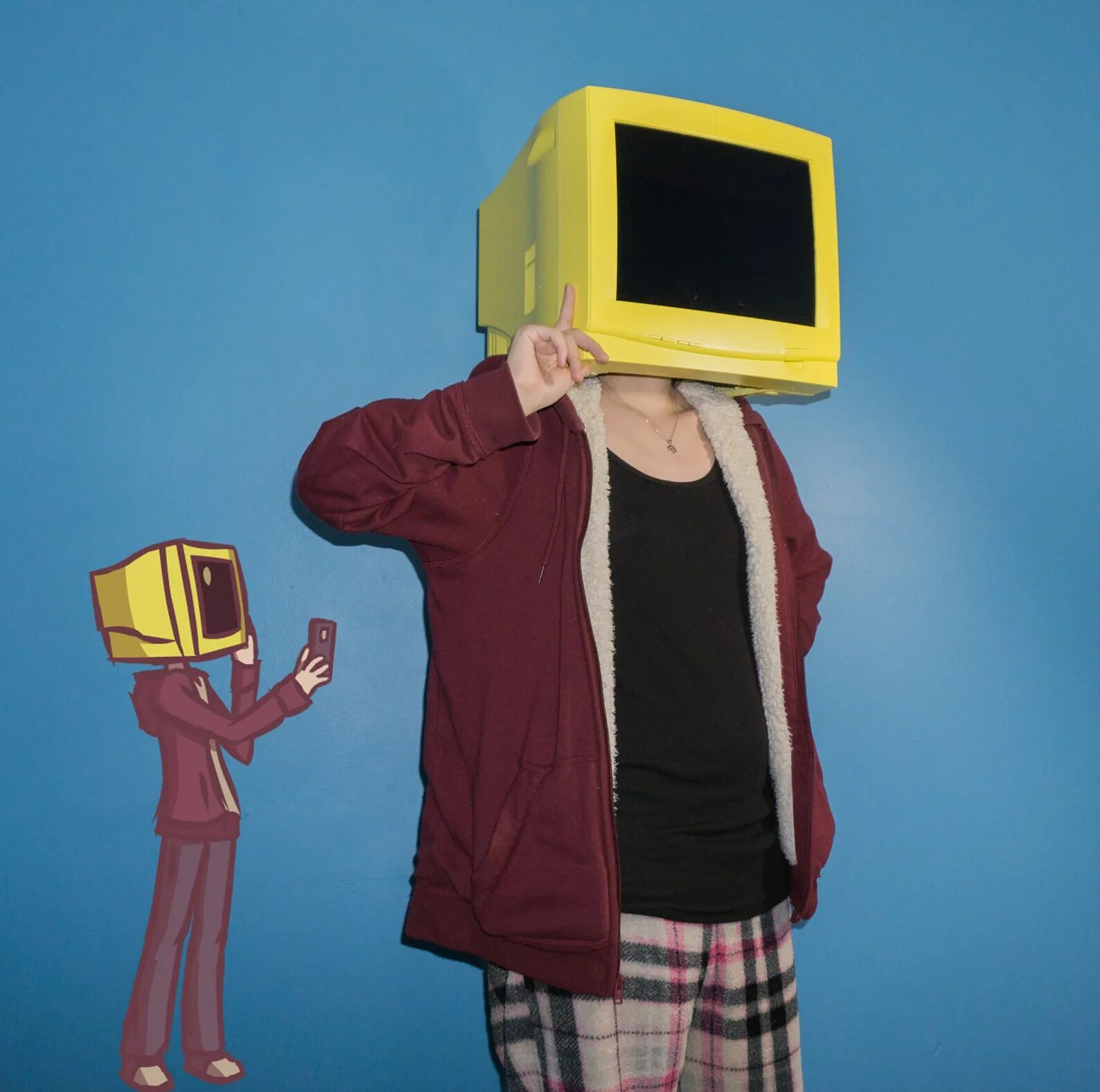 Компьютер вместо телефона. Человек телевизор. Телевизор вместо головы. Человек с головой телевизора. Человек с телевизором вместо головы.