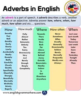 Adverbs in English, How, How Much, Where, How Often, When - English Grammar...