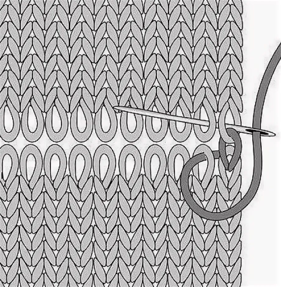 Трикотажный шов петля в петлю иглой. Сшивание вязаных деталей. Трикотажный шов. Шов для сшивания вязаных деталей.