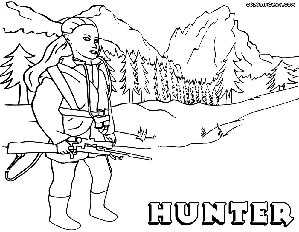 Hunting color. Стрелок раскраска. hunter coloring page. раскраски не цветные хантер. простой рисунок which hunter.