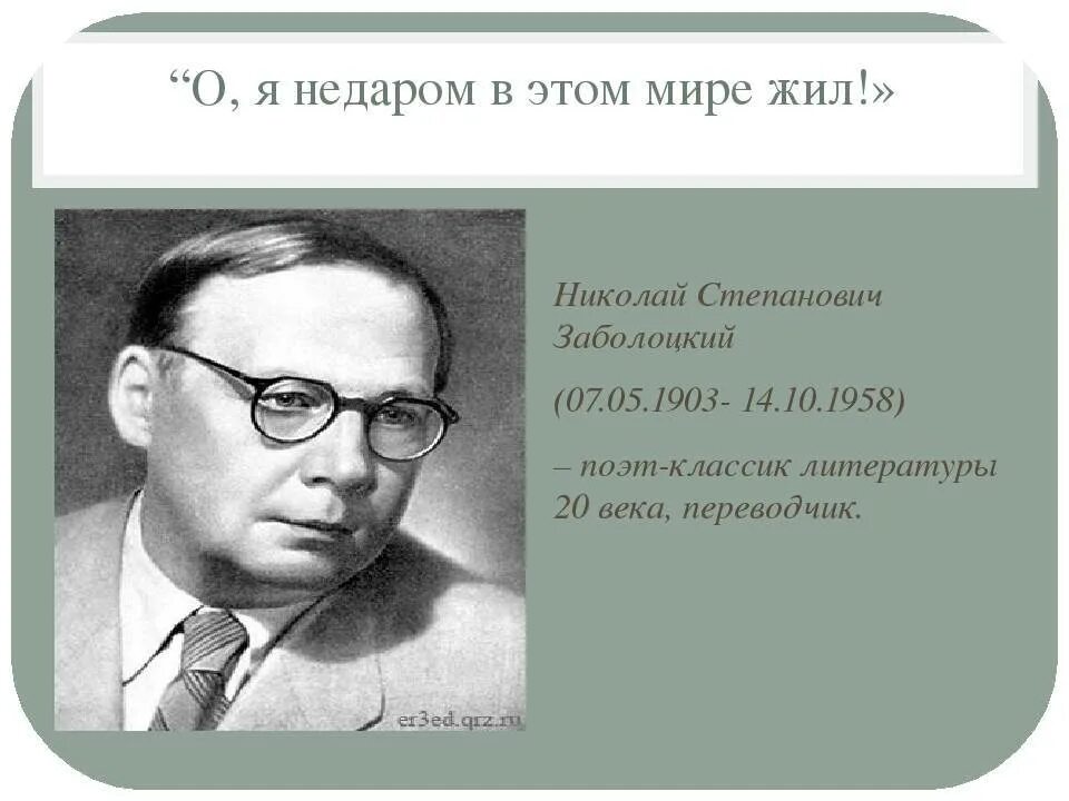 Заболоцкий биография презентация. Н Заболоцкий портрет.