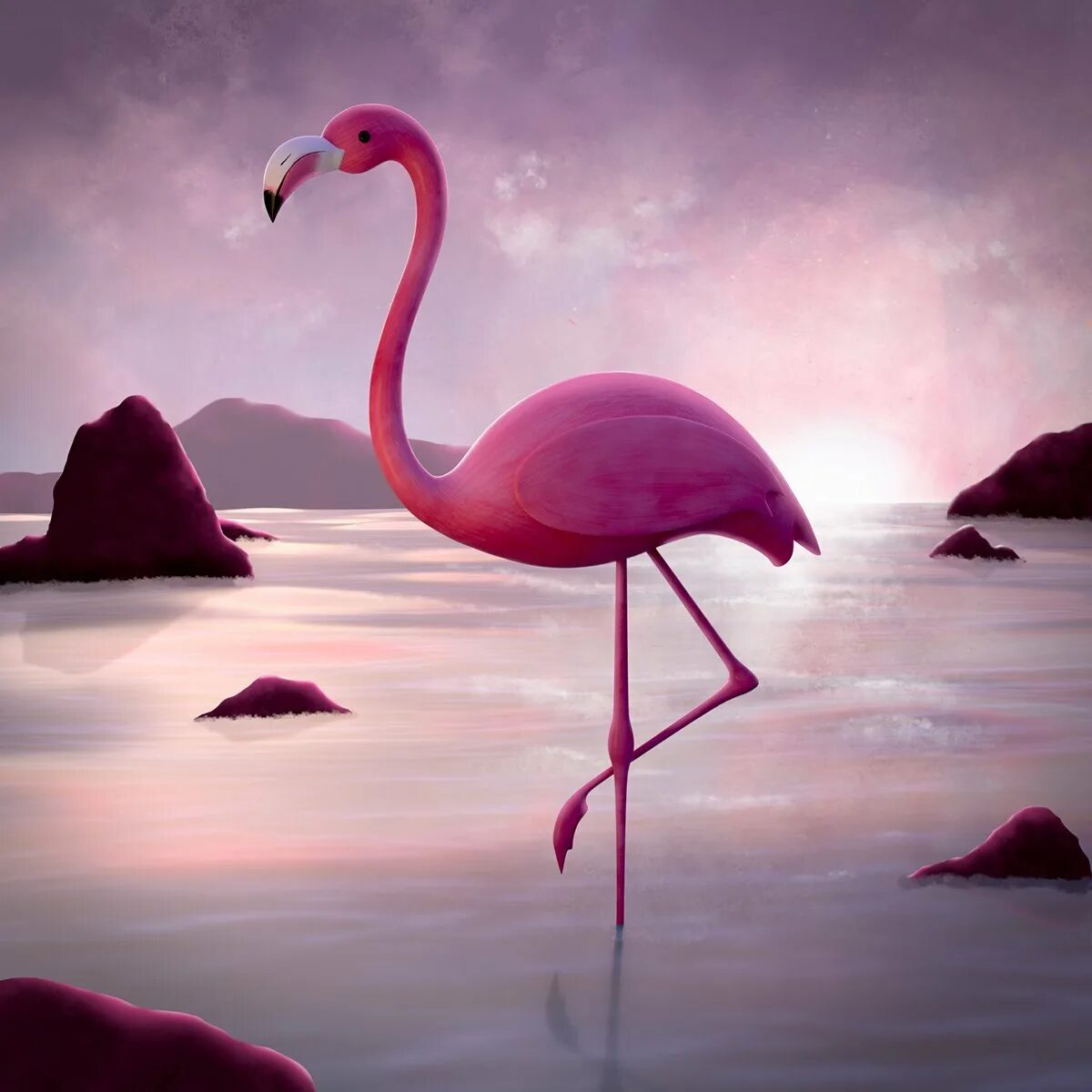 Розовый фламинго детям