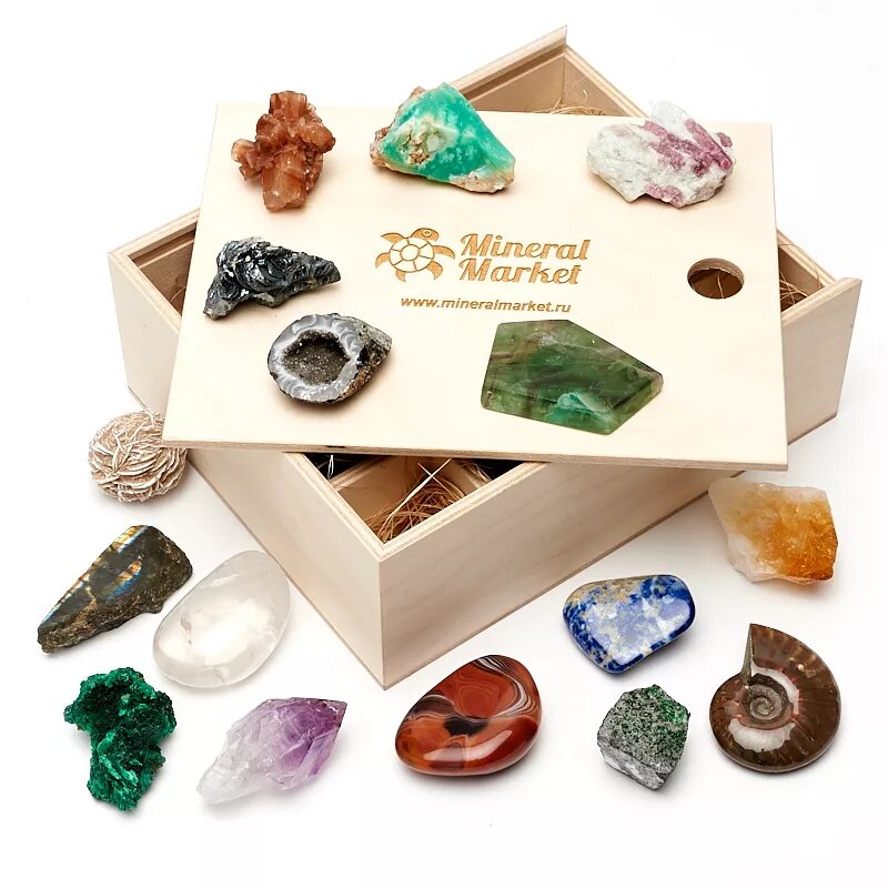 Набор камней и минералов. Коллекционные камни. Коллекция камней. Набор минералов для детей. Набор самоцветы