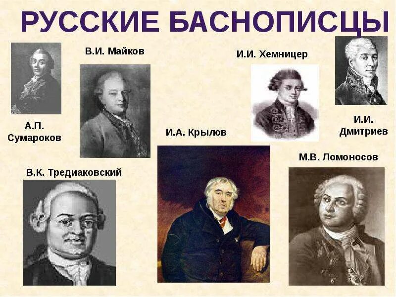 Назовите имя русского баснописца ломоносов жуковский. Русские баснописцы Ломоносов Жуковский. 5 Русских баснописцев. Русские баснописцы 19 века. Известные баснописцы 4 класс.