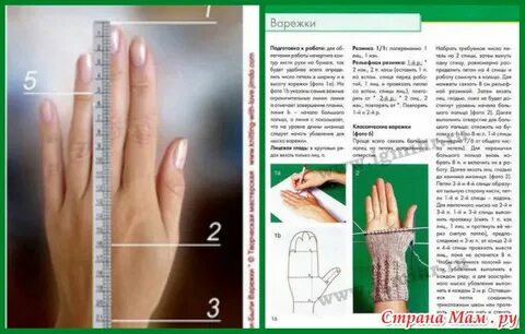 Варежки спицами женские сколько петель