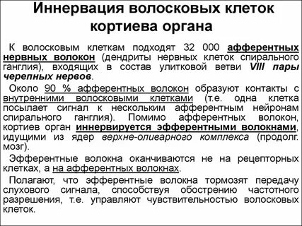 Функции волосковых клеток