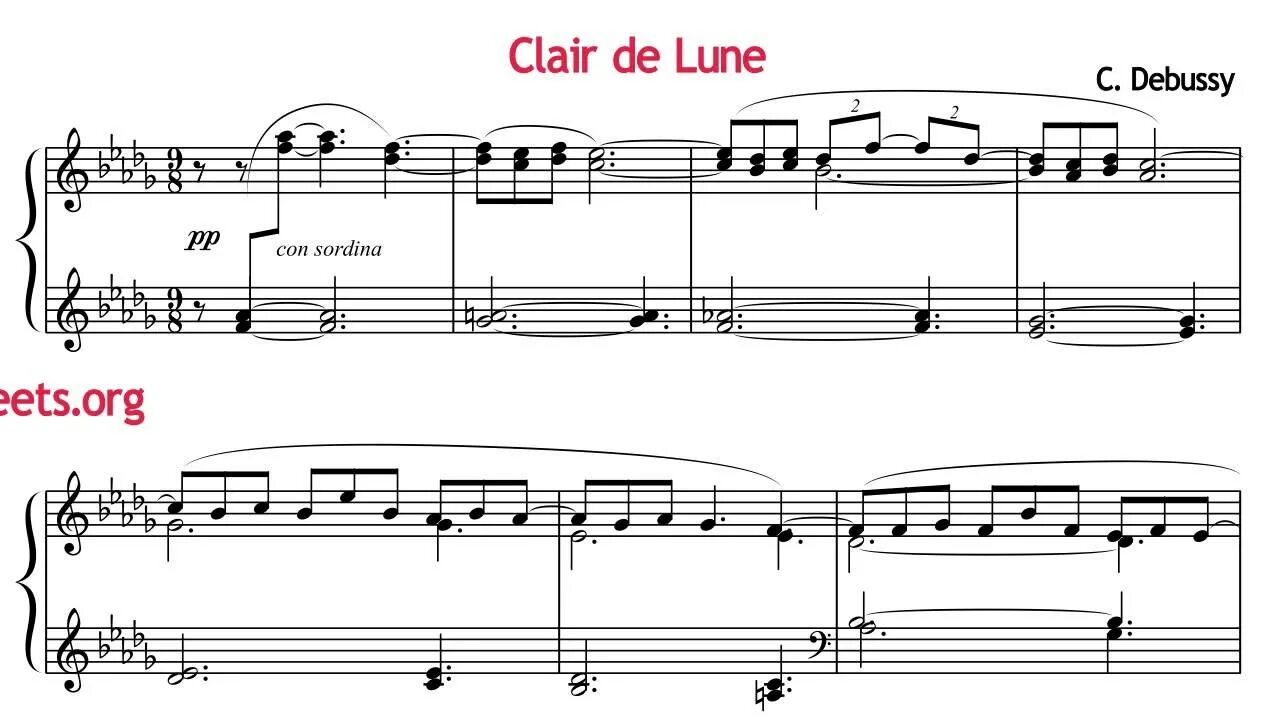 Дебюсси Клер де Мун. Claude Debussy Clair. Дебюсси лунный свет Ноты. Lune ноты