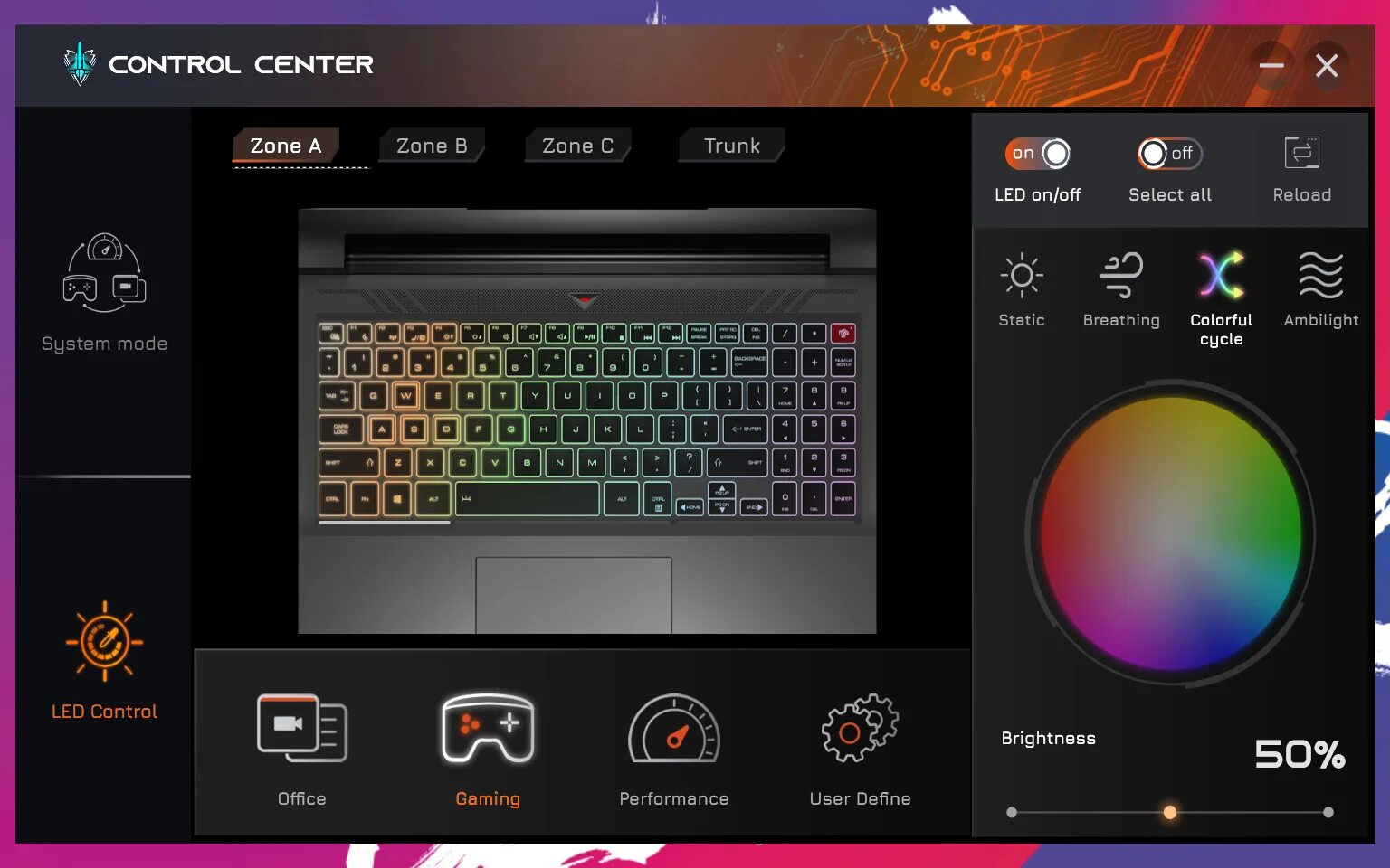 Игровой ноутбук maibenben x568. Софт для подсветки клавиатуры. Control Center для ноутбука. Control Center для ноутбука colorful.