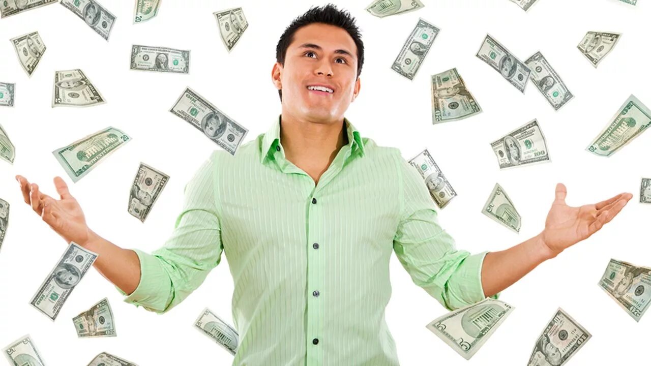 Микрозаймы. The best money. Fast money loans. Деньги в руках. Доллары веером.
