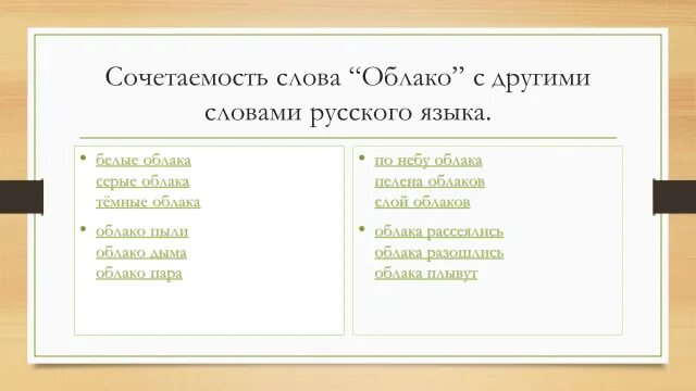 Сочетаемость со словом. Облако слов. Сочетаемость слова облако. Слова со словом облако. Сочетаемость слова облако 3 класс.