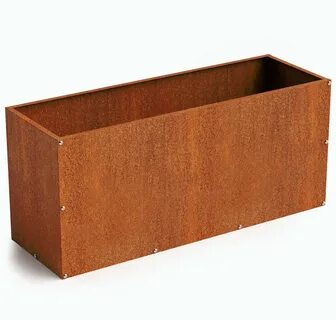 Amazon.com : DIY CARTEL Corten Steel Rectangular Outdoor Planter Box, Rusti...