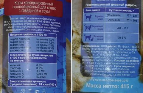 Состав корма айо для кошек