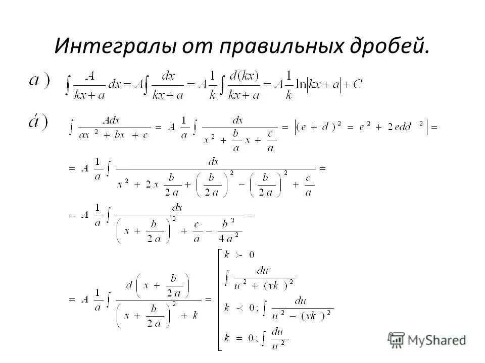 Тема неопределенные интегралы