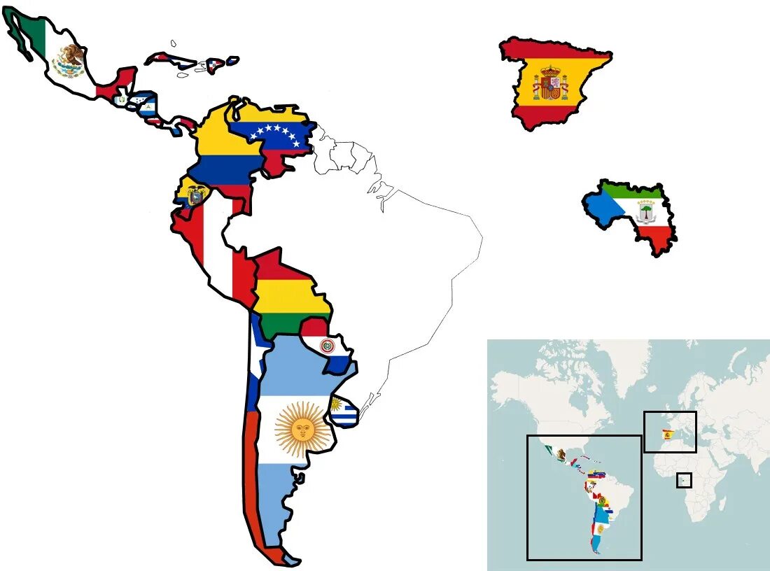 Страны Латинской Америки говорящие на испанском языке. Карта распространения испанского языка в мире. В каких странах говорят на испанском языке на карте. Карта испанского языка в мире.