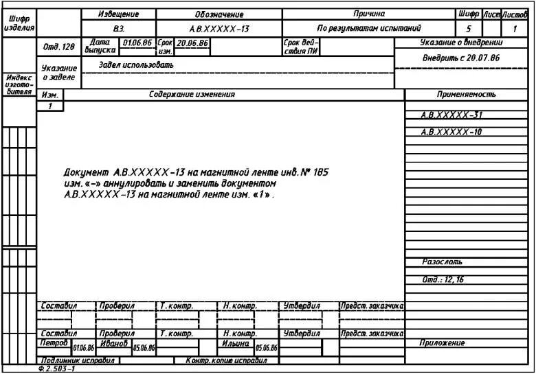 Правила оформления изменений. Форма извещения изменений по ГОСТ 2.503. Извещение об изменении лист 2 ГОСТ 2.503-2013. Извещение об изменении пример. Форма изменений конструкторской документации.