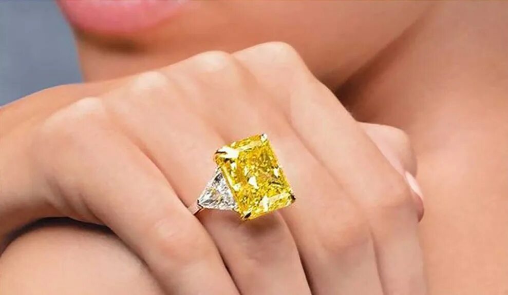 2.20 CTW Radiant cut Diamond Engagement Ring Fancy Yellow GIA certified 18K Gold