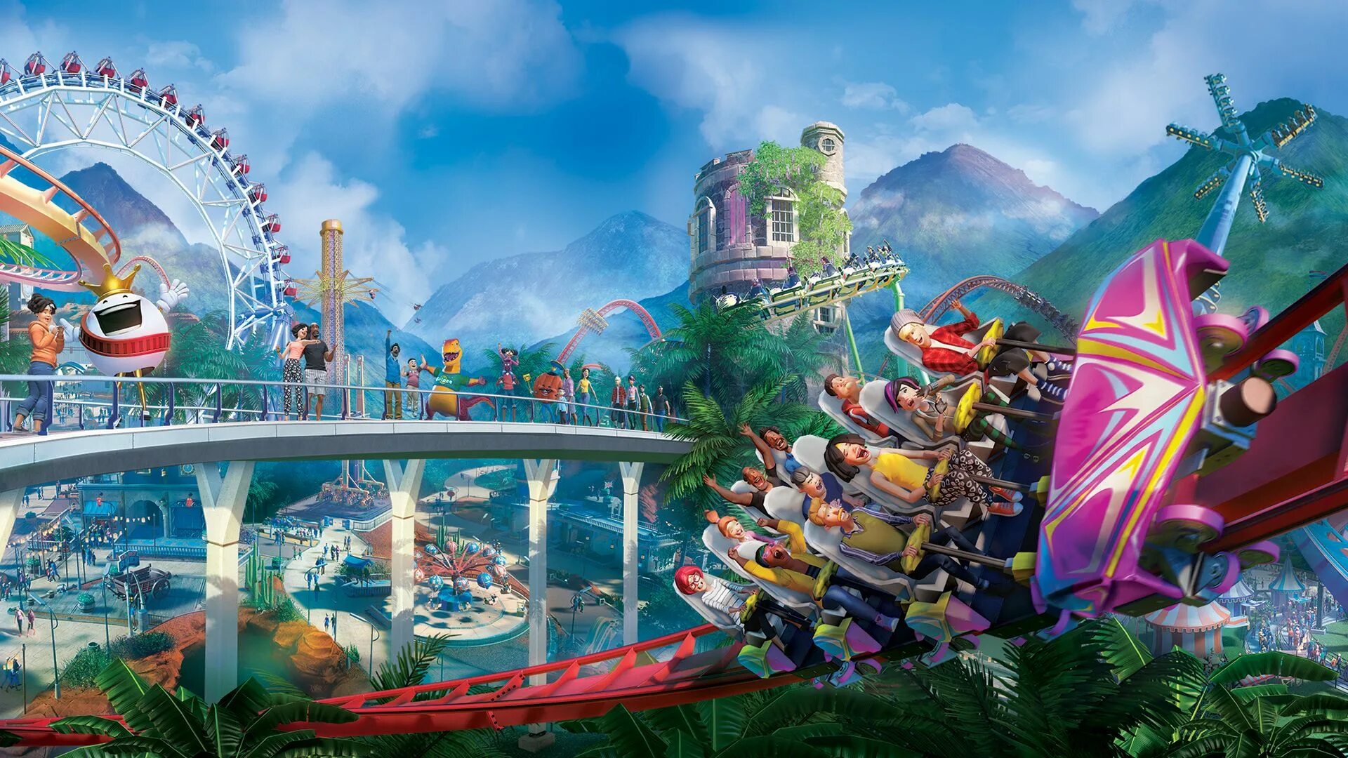 Игра planet coaster. Planet coaster красивый парк. Planet coaster парки. Planet coaster скриншоты. Planet coaster готовые парки.