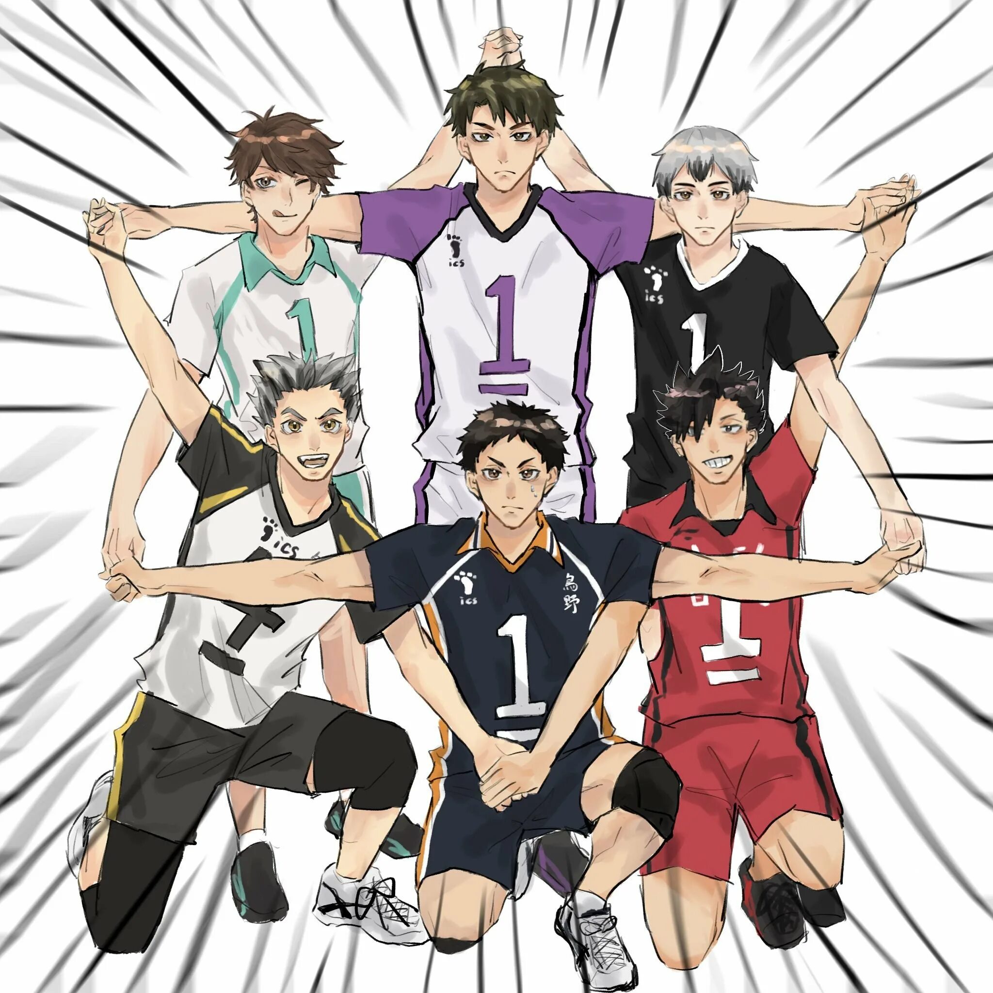 Персонажи волейбола. Команда Карасуно персонажи. Аниме волейбол команда Шираторидзава. Волейбол аниме персонажи Карасуно. Волейбол персонажи Карасуно.