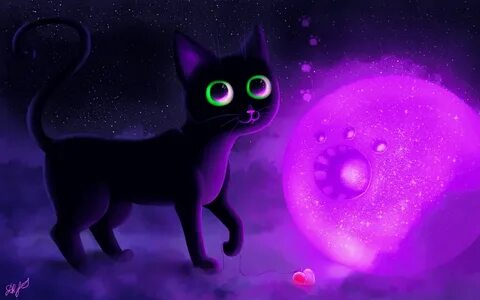 Картинка фиолетового кота