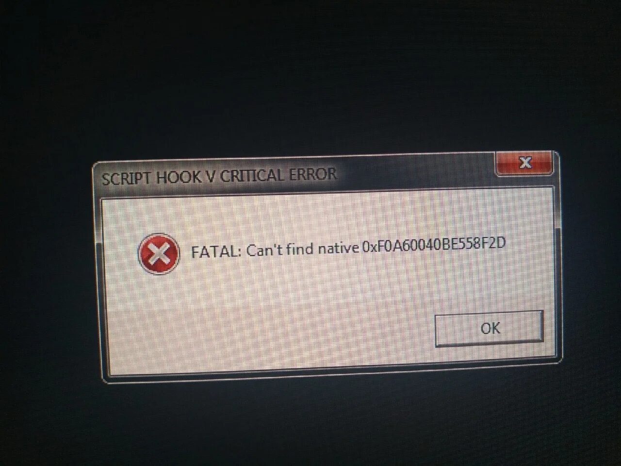 Script hook v critical error. Ошибка script Hook v critical Error ГТА 5. Script Hook v ошибка. Can't find native 0x2f5a72430e78c8d3. Скрипт хук критикал еррор в ГТА 5.