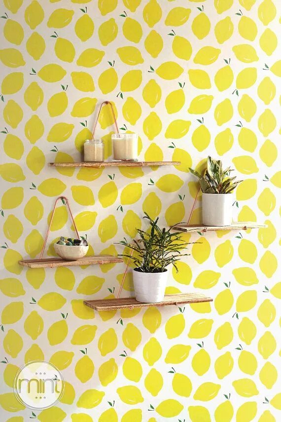 Lemons Removable Wallpaper Traditional White Print Wall Mural Self Adhesive Wall