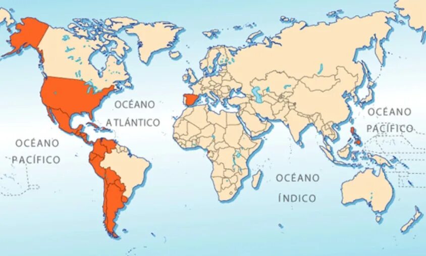 На каком материке говорят по испански. Испаноговорящие страны на карте. Страны говорящие на испанском языке на карте. Испаноязычные страны на карте. Карта испанского языка в мире.