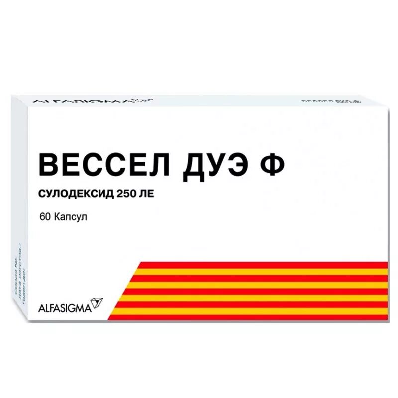 Весел дуэф уколы цена. Капс Вессел Дуэ ф 250ле. Вессел Дуэ 250 Ле. Вессел Дуэ ф капсулы 250 мг. Вессел Дуэ ф 250ле №60 капс. (Сулодексид).