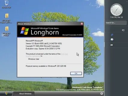 Windows longhorn