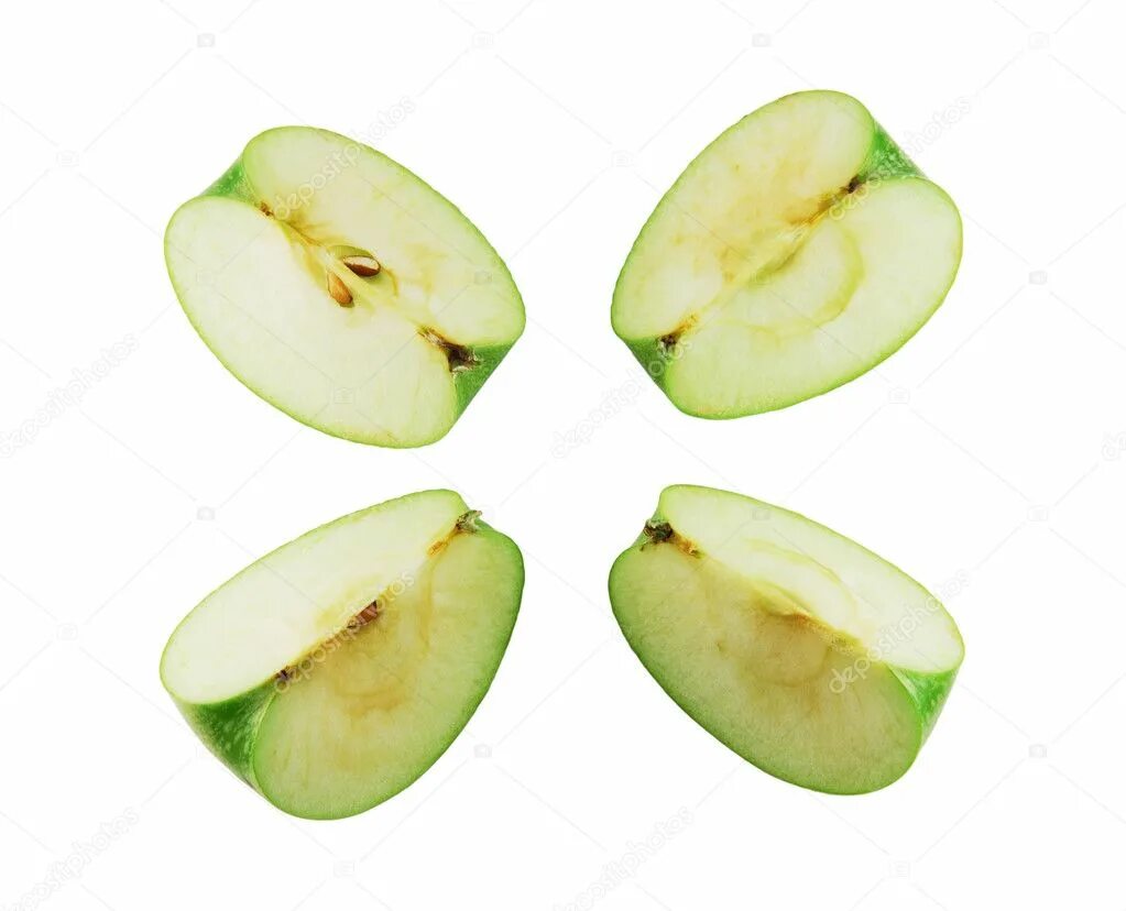 Две трети яблока. Яблоко разрезанное на 4 части. Зелёное яблоко разрезанное на три части. Деление яблока на части. Яблоко разрезанное на две части.