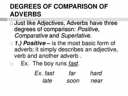 Comparative degree adverb