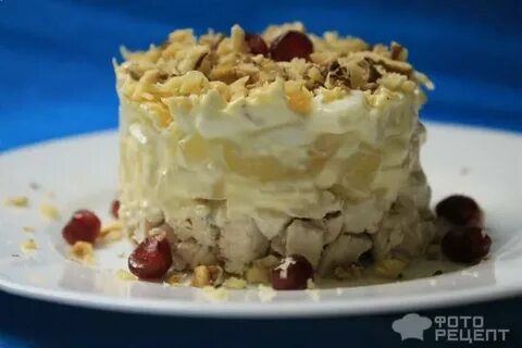 Салат курица ананас грибы сыр грецкий