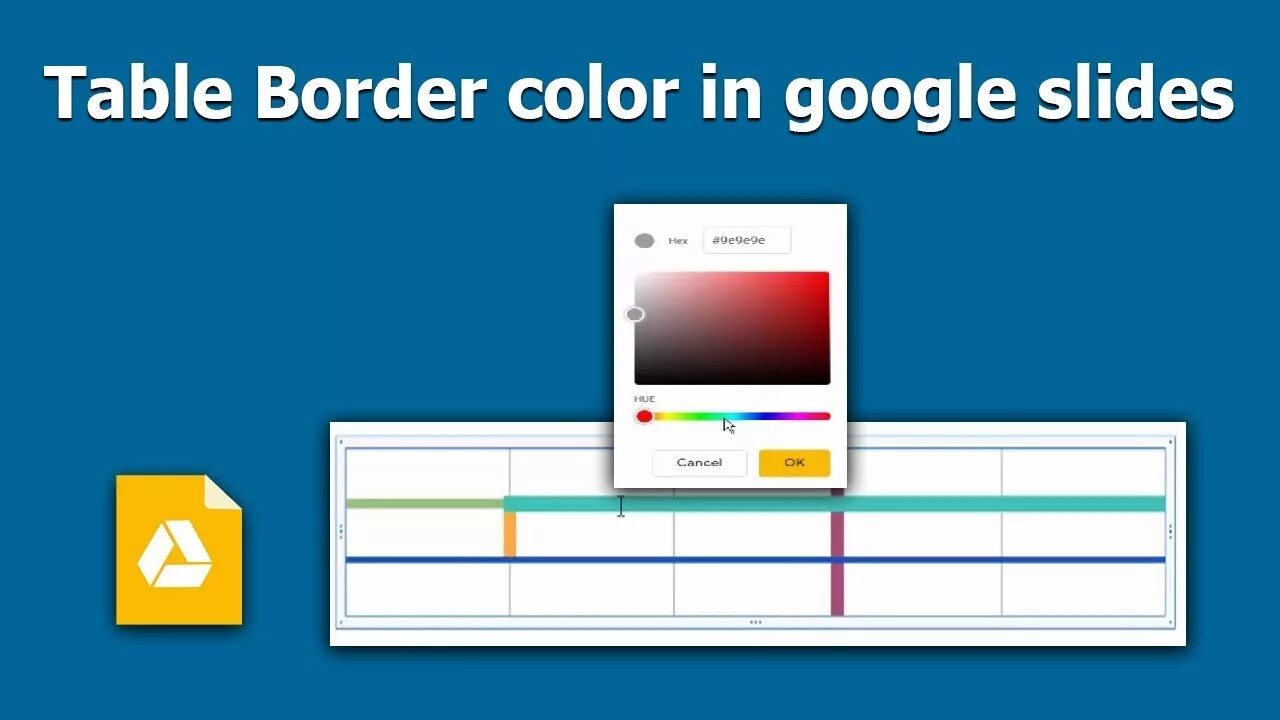 Table border color. Table border color
