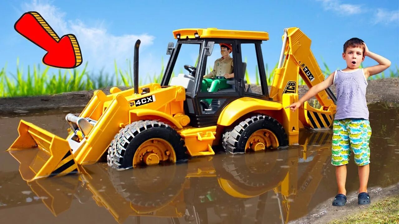 Трактор JCB 5cx. Экскаватор-погрузчик Bruder 02454 JCB 5cx ЕСО. Желтый экскаватор из мультика. Трактор JCB вождение.