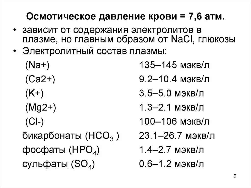 Концентрация калия в плазме крови