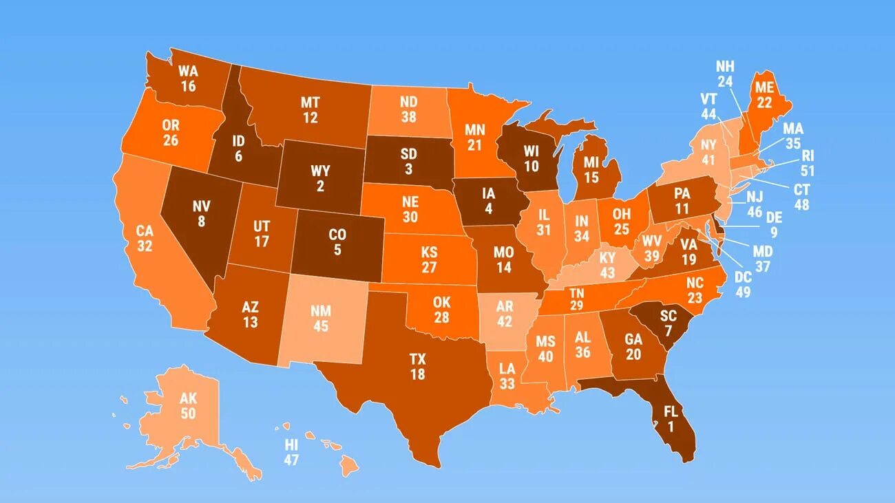 The best of us. Самый лучший штат для жизни в сша. worst states in usa. лучшие штаты для жизни в сша 2025. the worst places of usa.
