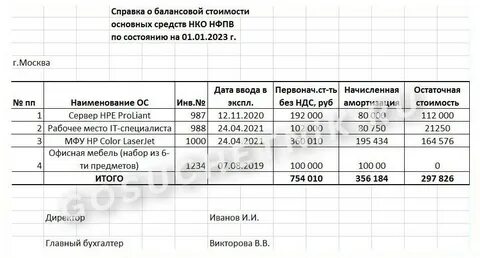 Числится на балансе