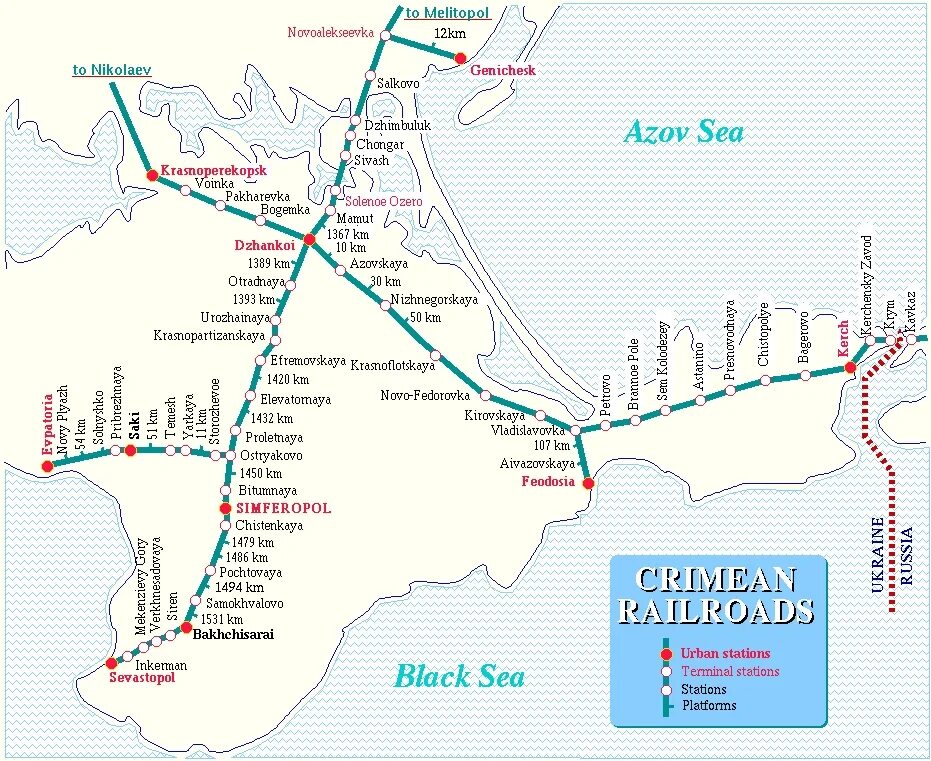 станции крыма на карте