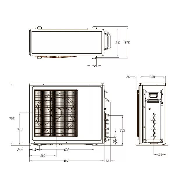 Haier 2u50s2sm1fa 3. 3u24gs1era n наружный блок. Amw3-24u4szd внешний блок габариты. Внешний блок Haier 3u24gs1era(n). Haier 48 кондиционер кассетный размер наружного блока.