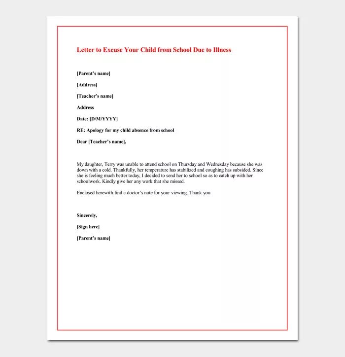 Formal Letter for School. Excuse Letter. How to write a Letter of authorization. Apology Letter example.