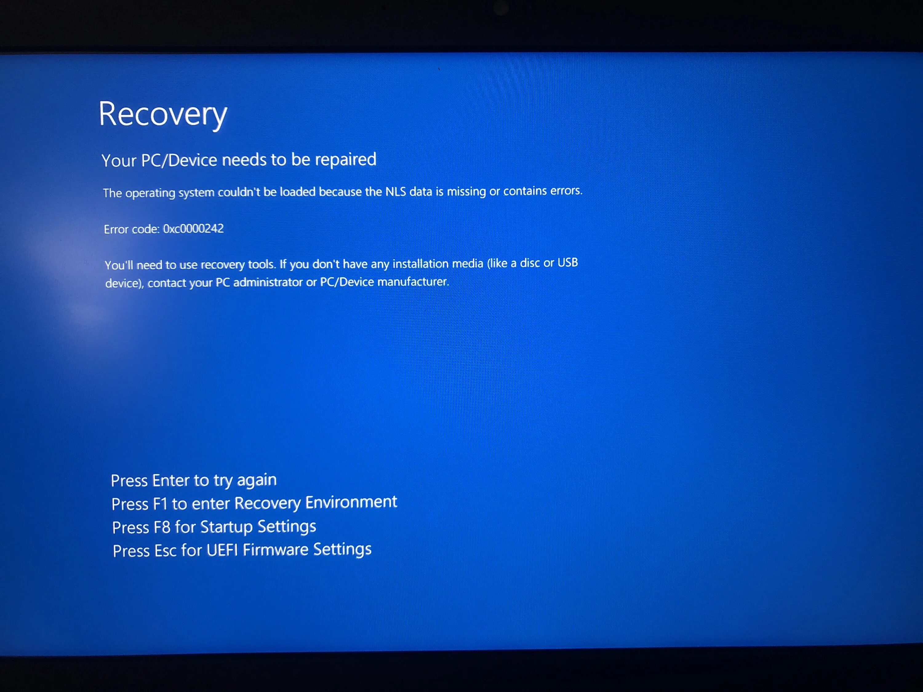 Recovery синий экран 0xc0000098. 0xc000000e при загрузке Windows. Сбой меню загрузки. Ошибка виндовс 9.