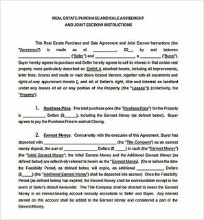 Purchase and sale agreement