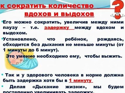 Сколько выдохов делает в минуту