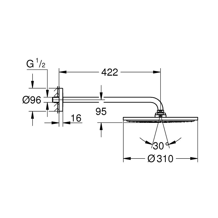Grohe mono. Grohe rainshower mono 310 cube. настенный душевой кронштейн grohe rainshower. душевой комплект 180 мм grohe eurosmart new 124440.